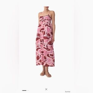Bird & Knoll NWT Sunrise Long Pink Maxi Dress $490 RETAIL